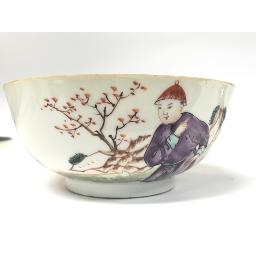 127 - A pair of late 18th century Cantonese bowls , postage category D
