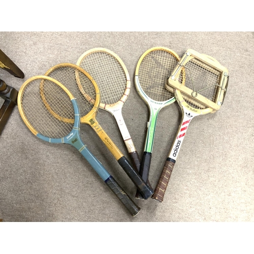 174 - Vintage Tennis rackets including Adidas, Dunlop, Jack Kramer etc.