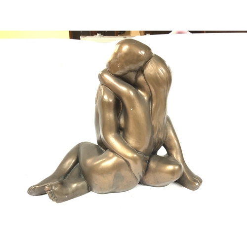 183 - A 1968 Austin Prod Entwined Lovers Bronze Effect Figure, Signed 'Begene'.