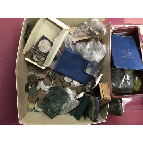 266 - A collection oddments including British coins, a first edition of Harry Potter and the order of the ... 