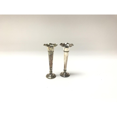 37 - A pair of Sterling silver posy vases. (B)