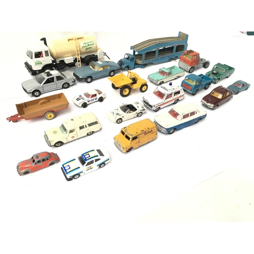 53 - A Collection of playworn die-cast including Dinky. Corgi.