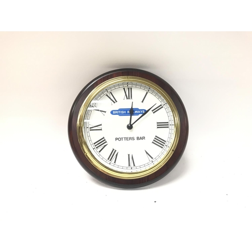 66 - A modern British railways potters bar wall clock.