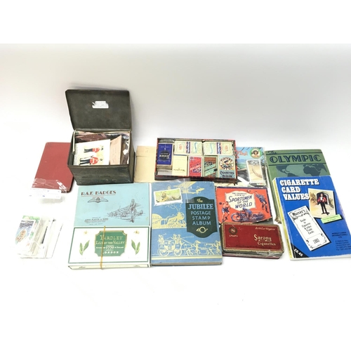 83 - Collection of stamps and cigarette cards