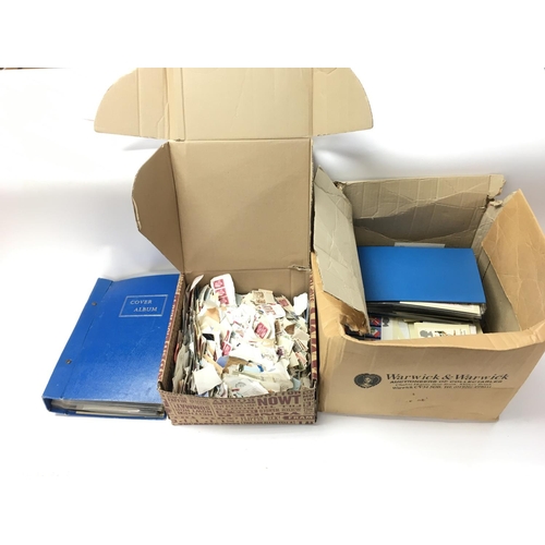 87 - A box of mixed stamps and stamp albums etc.
