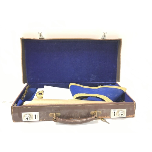 88 - A leather Case of Masonic memorabilia, Essex.