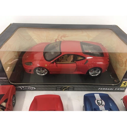 931 - Collection of 10 model Ferraris 9 x 1/24 scale ..includes boxed Hot Wheels F430 /18 scale. Mostly by... 