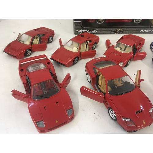 931 - Collection of 10 model Ferraris 9 x 1/24 scale ..includes boxed Hot Wheels F430 /18 scale. Mostly by... 