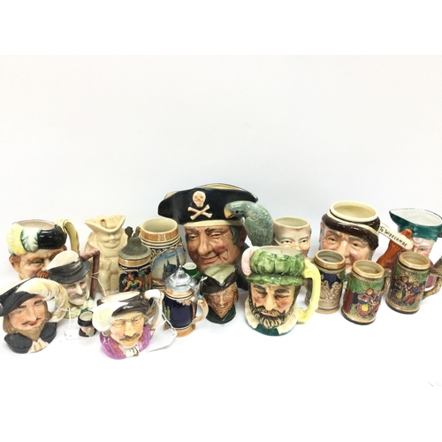 1110 - A collection of Royal Doulton and other character jugs, postage category D- NO RESERVE