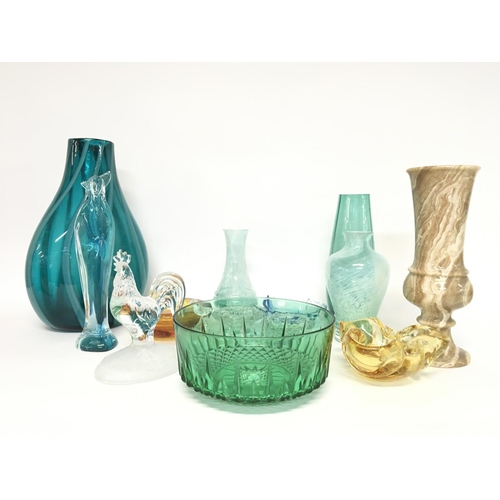 1112 - A large collection of various cut glass including vases, dishes and ashtrays ranging from 4 to 35cm ... 