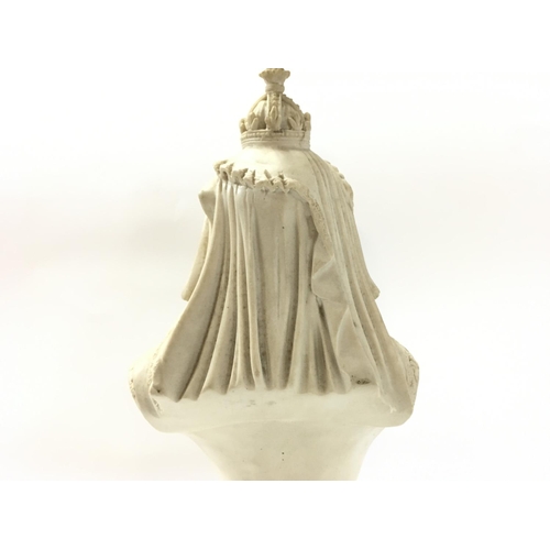 1126 - A Reconstituted Resin Queen Victoria bust, restoration as shown. 40cm tall Approx. Postage category ... 