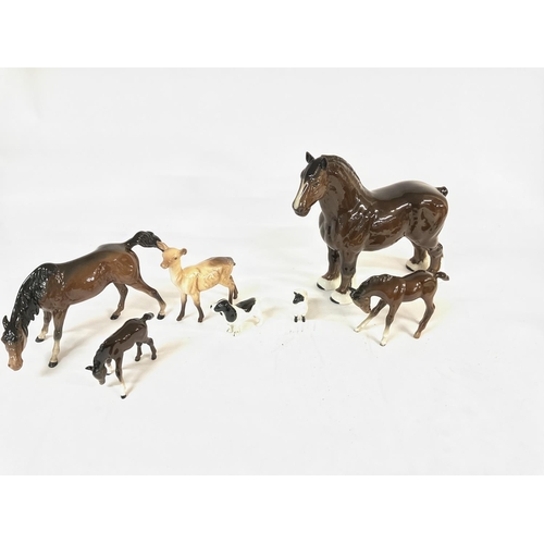 1134 - A collection of Beswick and Doulton animal figures. Postage D- NO RESERVE