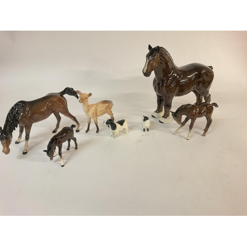 1134 - A collection of Beswick and Doulton animal figures. Postage D- NO RESERVE