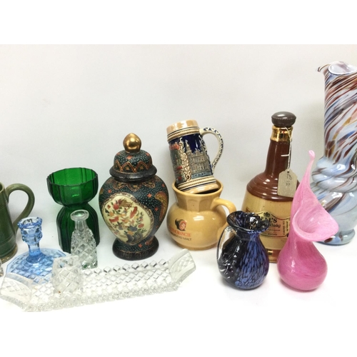 1147 - A collection of porcelain including cut glass, character jugs, art vases, bells whisky ceramics etc.... 