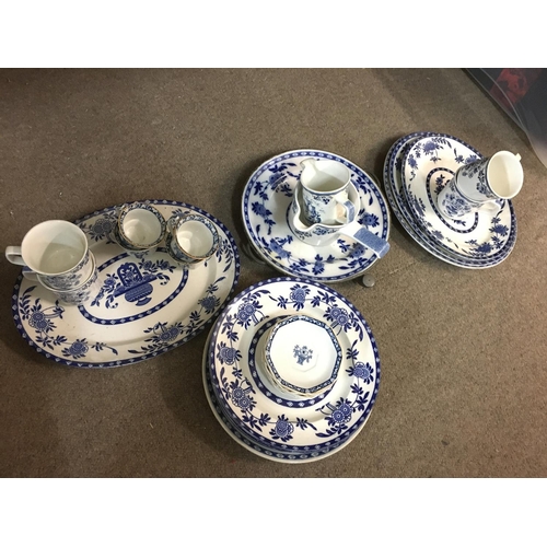 1205 - A Collection of blue and white English and other porcelain plates including Clementson Bros, James D... 