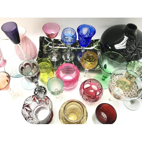 1217 - A large collection of coloured art glass including V. Nason & C, Jeff Walker and Robot Smith etc. po... 