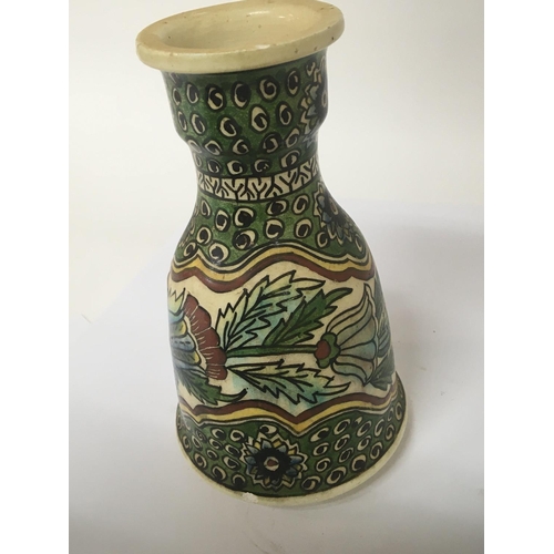 1254 - A Ceramic Vase possible late 19th Century hand painted Iznick pattern in the style of William de Mor... 