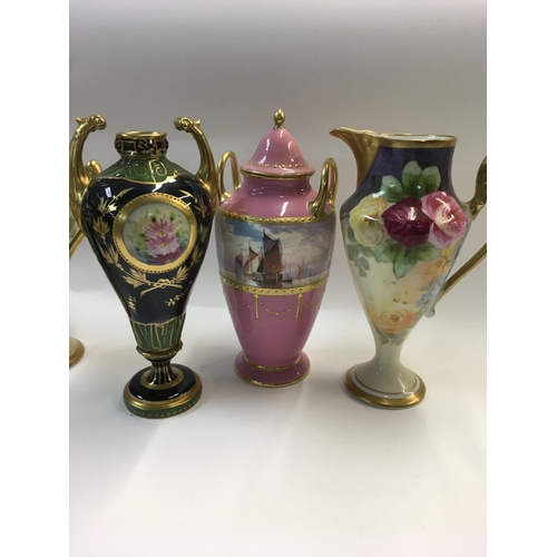 1257 - A collection of porcelain vases including Minton and Worcester.