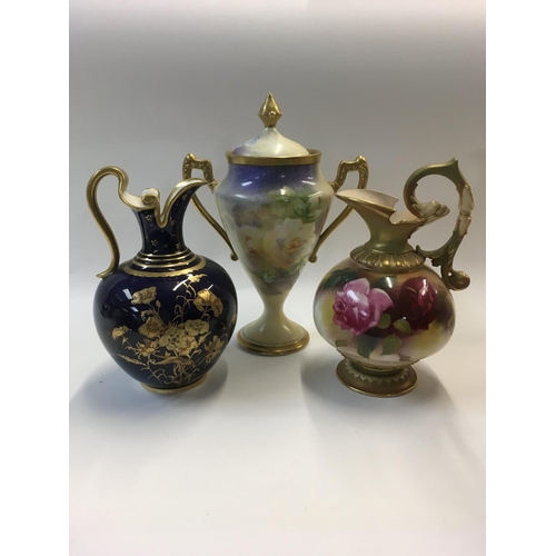 1257 - A collection of porcelain vases including Minton and Worcester.