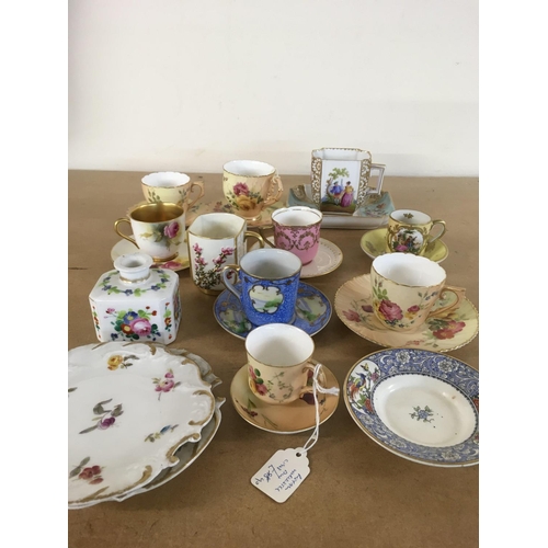 1264 - A collection of cabinet cups and saucers including Royal Worcester.