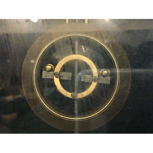 1406 - A slate mantle clock (loose foot). 47 x44cm Postage category D