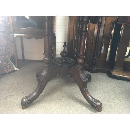 1503 - A Victorian oval Lou table on turned support shape base