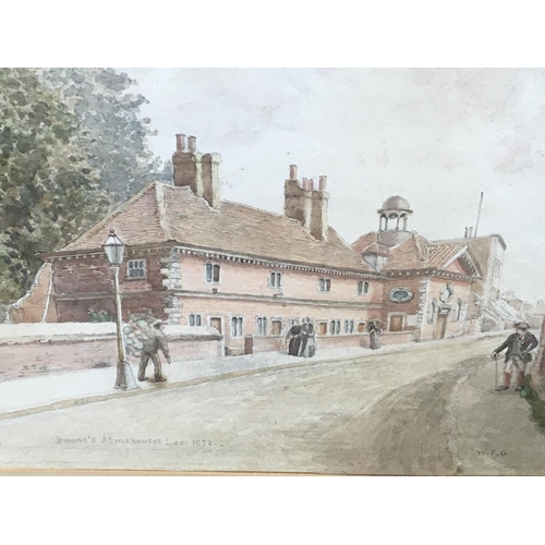 1610 - A collection of six framed early 20th century watercolours and pictures including Highland landscape... 