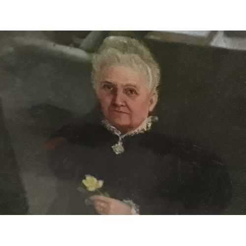 1622 - A pair of oil paintings of an officer and his lady in frames. 38cm wide by 74cm high. Postage D.- NO... 