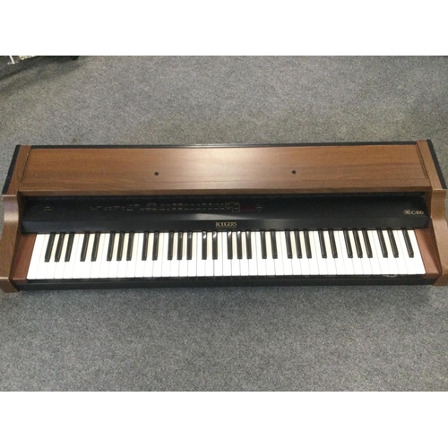 2401 - A vintage Rodgers C-100 keyboard with pedals, stool, manual etc. Shipping category D.