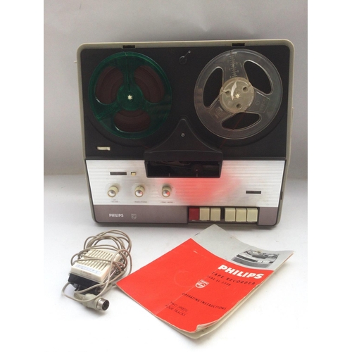 2409 - A Philips EL 3548 reel to reel tape recorder. Comes with manual. Shipping category D.