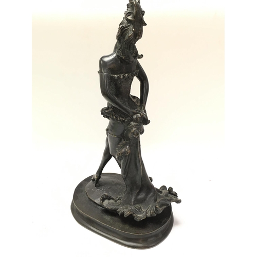 936 - A bronze Art Deco style lady figure ,36cm tall. Postage category D