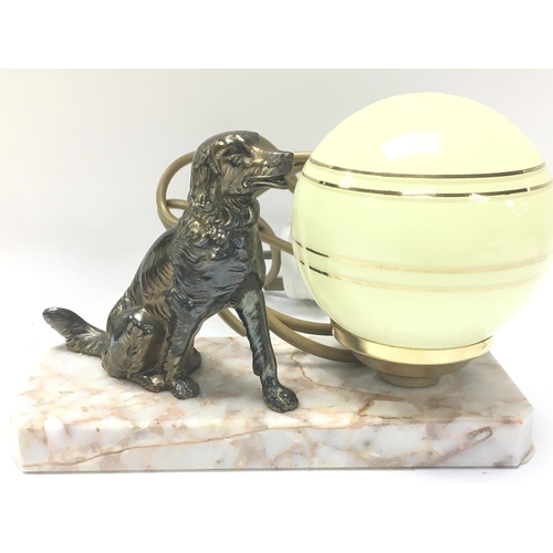 951 - An Art Deco dog lamp , postage category D