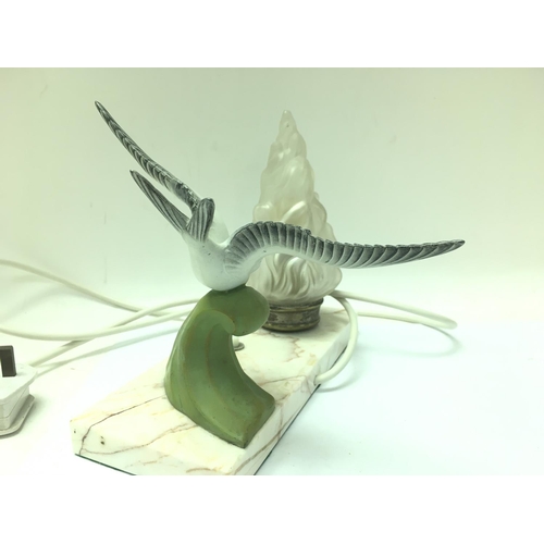 952 - An Art Deco Bird lamp , postage category D