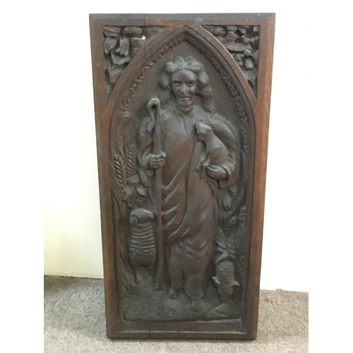 959 - Wood panel of christ 4.5x29.5x62cm. Postage Category D