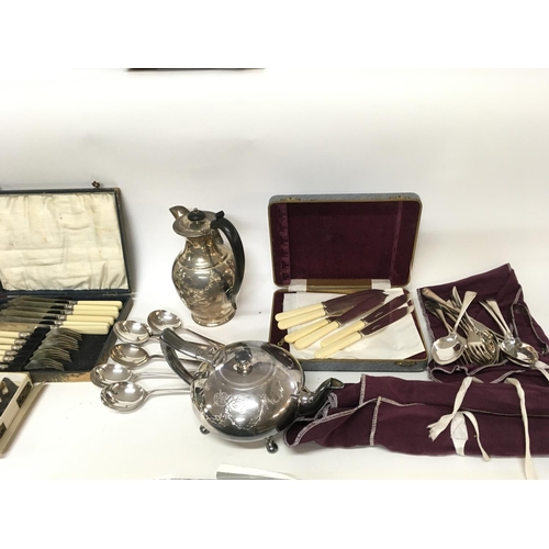 961 - Collection of silver cutlery sets including silver plate etc.