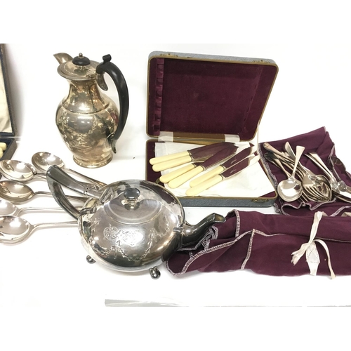 961 - Collection of silver cutlery sets including silver plate etc.