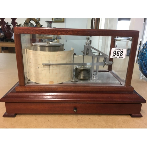 968 - A mahogany cased barograph -Casella London