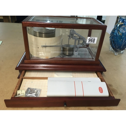 968 - A mahogany cased barograph -Casella London