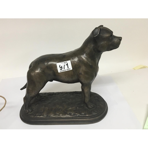 971 - A 20th Century Sculpture of a Bull Terrier by John Stambridge signed on the base excellent condition... 