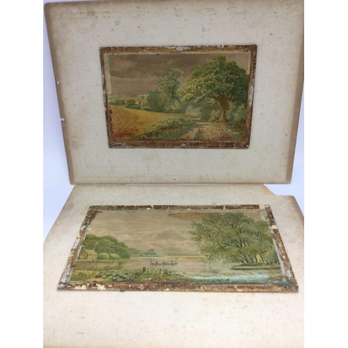 974 - Two Victorian Sun fire insurance calendars each with a painting of rural views to the reverse, monog... 