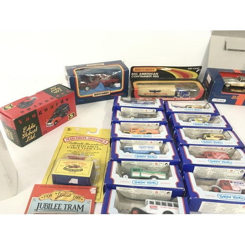 130 - A collection of boxed model cars by various manufacturers including Matchbox..Lledo..Vanguard and Ma... 