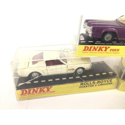 155 - A Boxed Dinky Cadillac Eldorado #175. A Jenson FF #188 and a Rolls-Royce Pantom V Limousine #152.