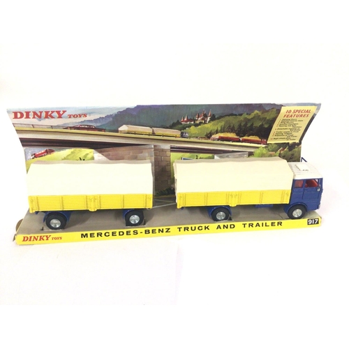 160 - A Boxed Dinky Toys Mercedes - Benz Truck And Trailer #917 A Boxed Dinky Toys Land-Rover Trailer #341... 