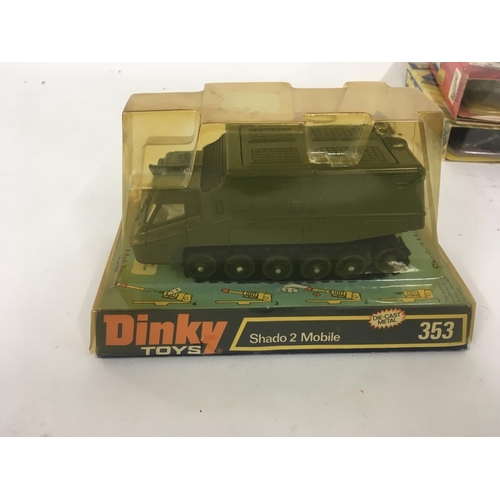 164 - Dinky diecast model vehicle 353 SHADO 2 MOBILE in original packaging .