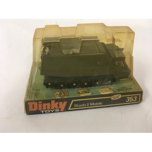 164 - Dinky diecast model vehicle 353 SHADO 2 MOBILE in original packaging .