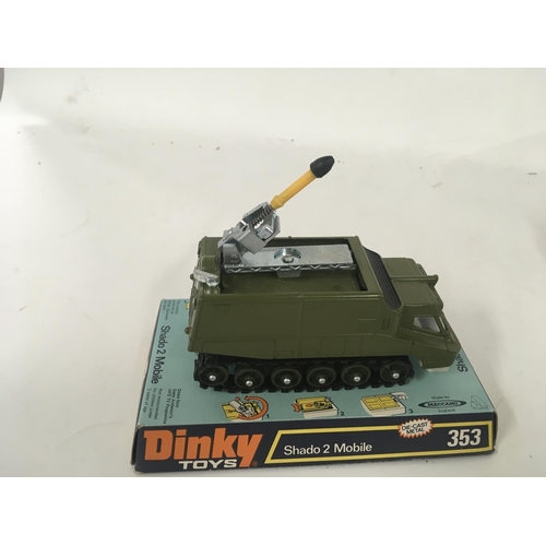 164 - Dinky diecast model vehicle 353 SHADO 2 MOBILE in original packaging .