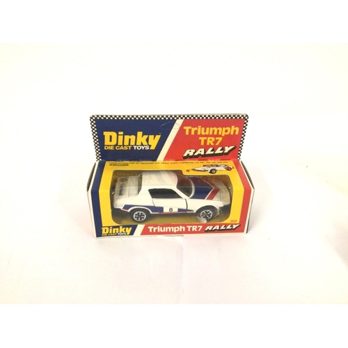 166 - Set Of Boxed Dinky Cars Triumph Spitfire #114 Single Decker Bus #283 M.G.B Sports Car #113 Triumph T... 