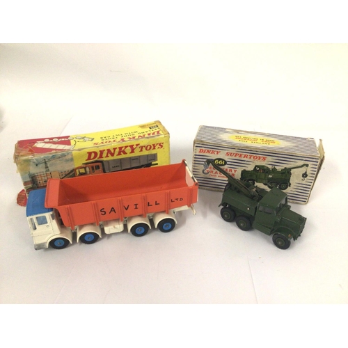 167 - A Boxed Dinky Toys Leyland Dump Truck With Tilt Cab #925 AF & Box Worn A Boxed Dinky Toys Recovery T... 