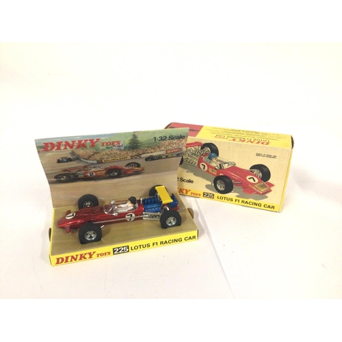 168 - A Boxed Dinky Toys Lotus F1 Racing Car #225 A Boxed Dinky Toys Lotus Cortina Rally Car #205 A Boxed ... 