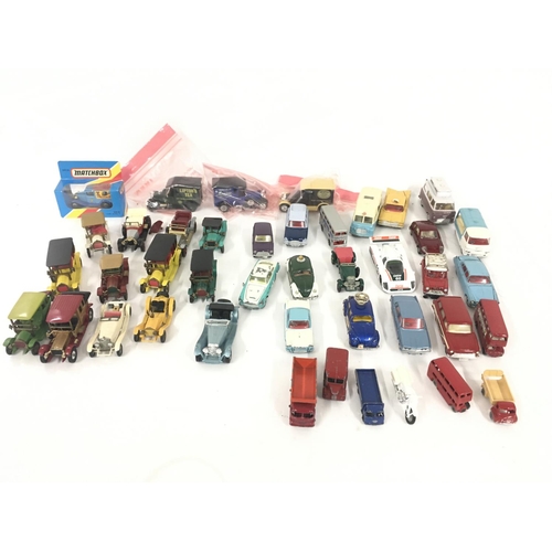 182 - A collection in excess of 45 pieces of Playworn diecast model vehicles manufactured by Corgi. Lesney... 